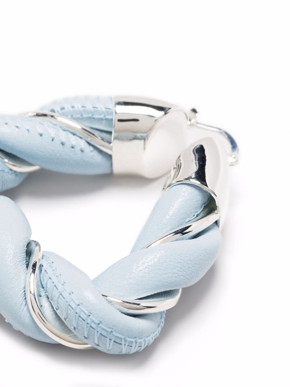 Bottega Veneta Twisted Hoop Earrings In Blue