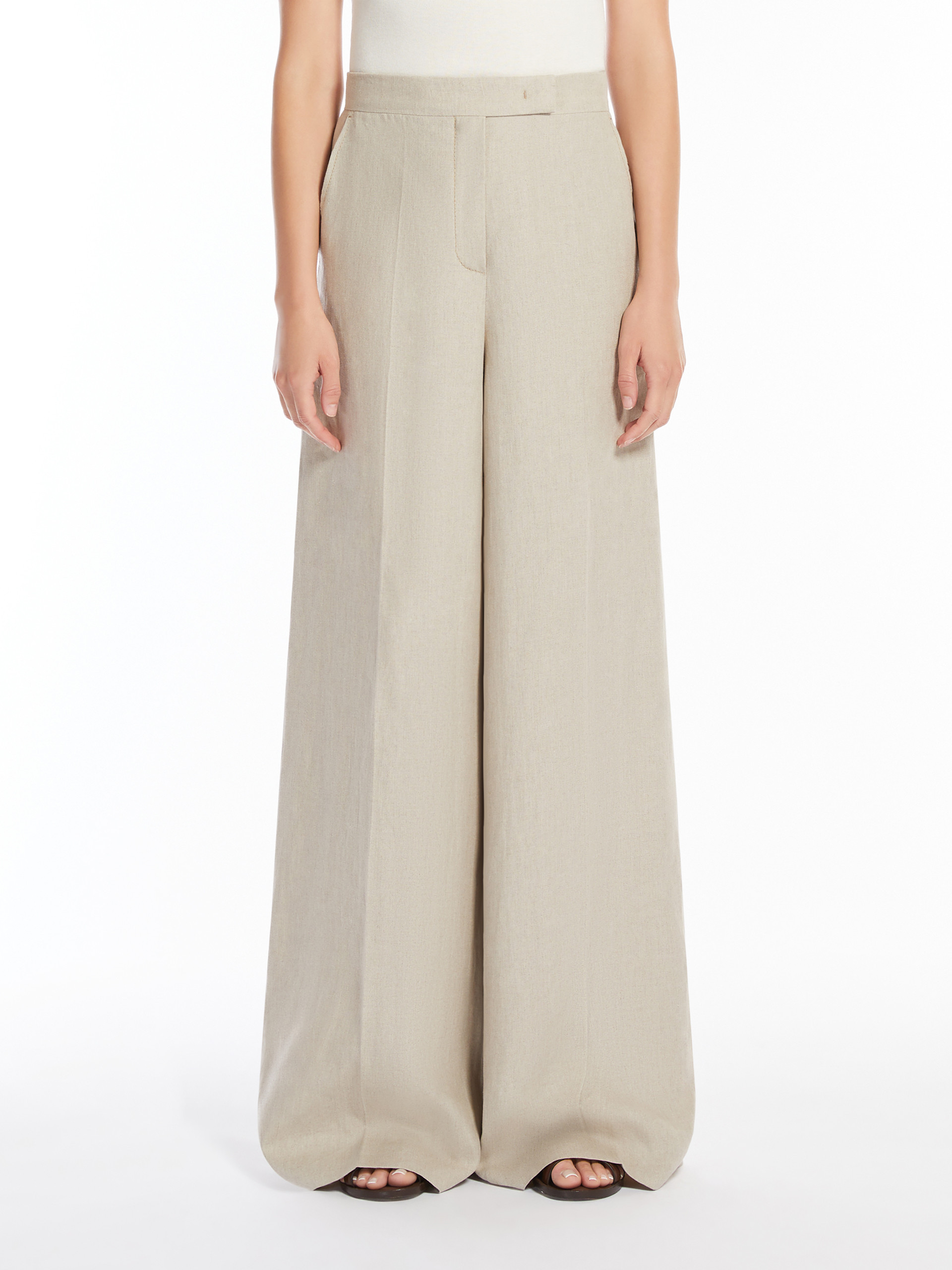 Max Mara Wide-leg Casual Pants In Nude