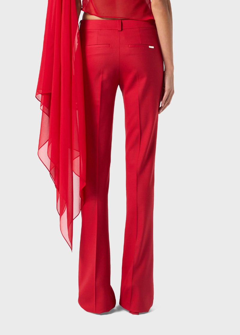 Blumarine Flared Trousers In Red