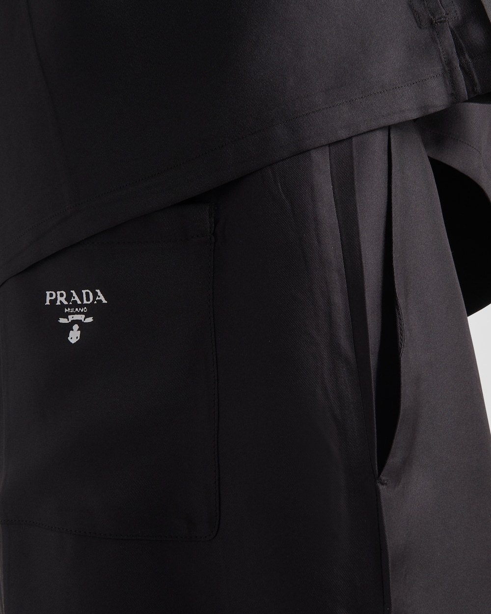 Prada Elastic Rope Belt Shorts In Black