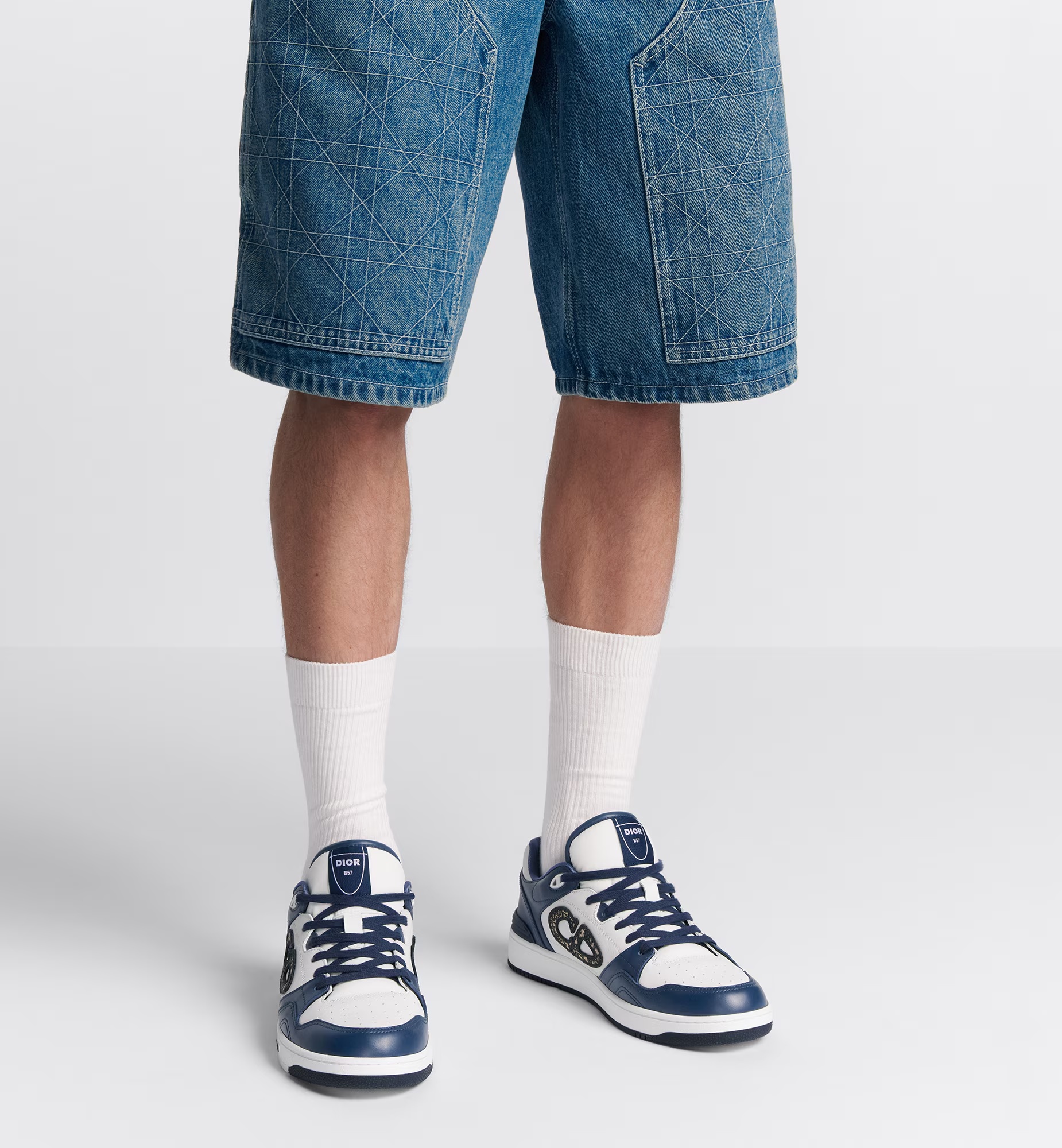 Dior Man B57 Man Blue Sneakers In White