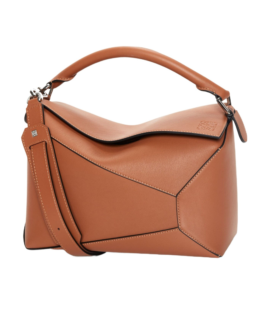 Loewe Puzzle Edge Zip-up Top Handle Bag In Brown