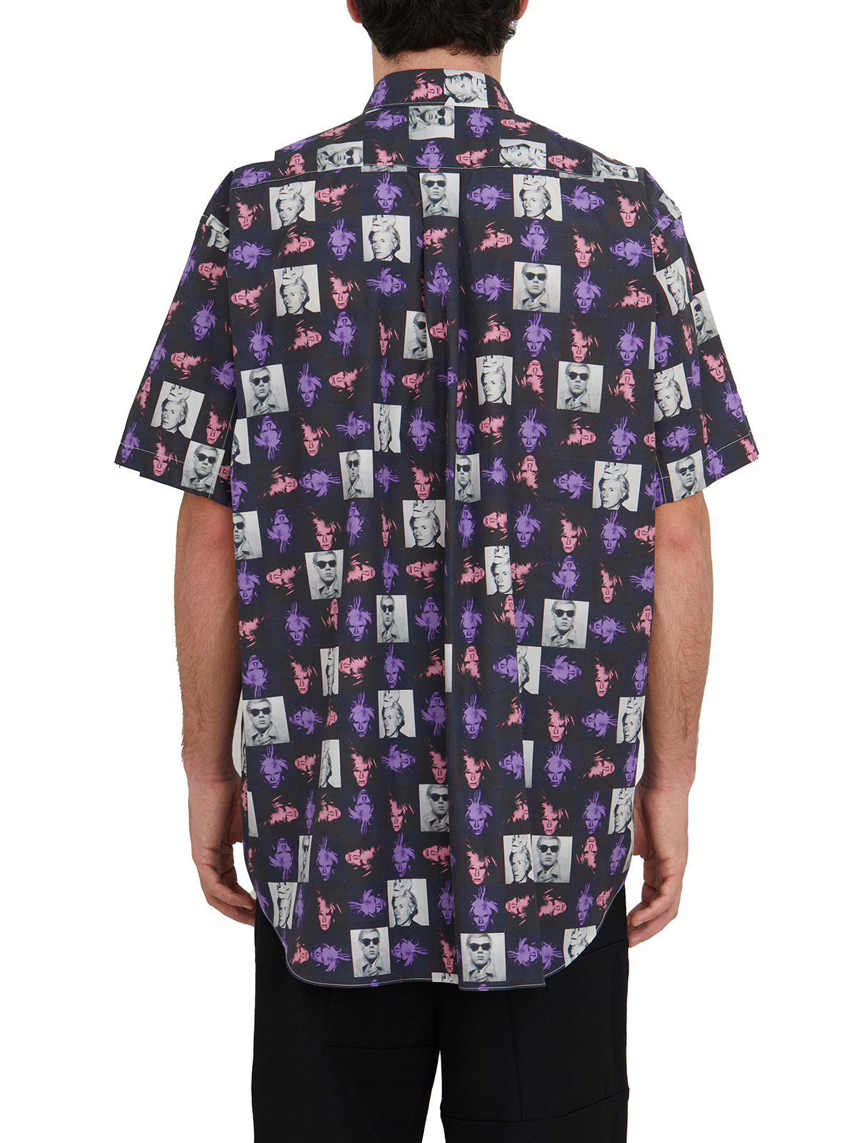 Comme Des Garçons Short-sleeved Shirt With Andy Warhol Print In Black