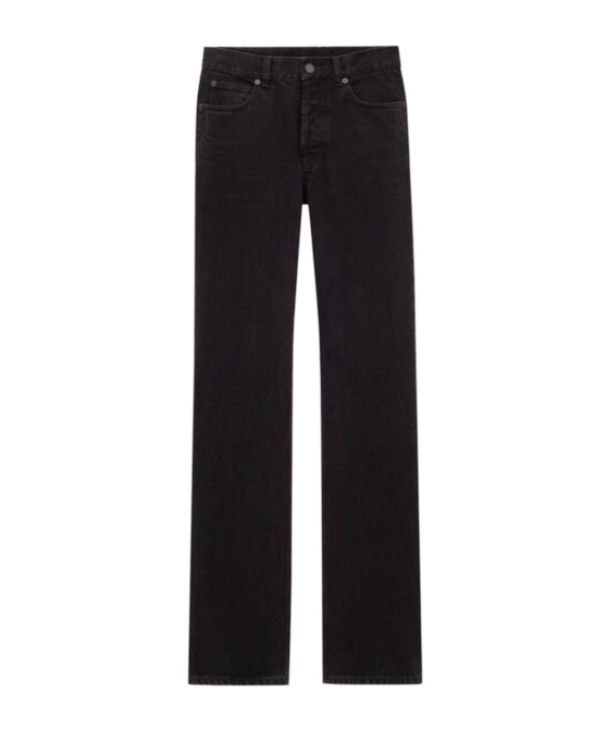 Saint Laurent 90s Style Slim-fit Jeans In Black Rock Denim In Black