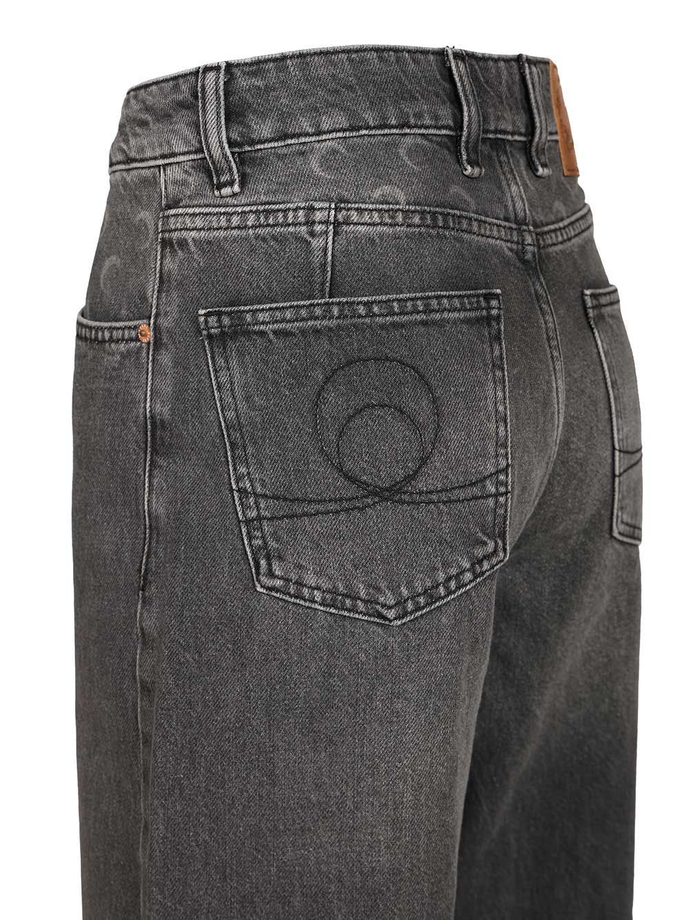 Marine Serre High-waisted Flared Jeans In Black