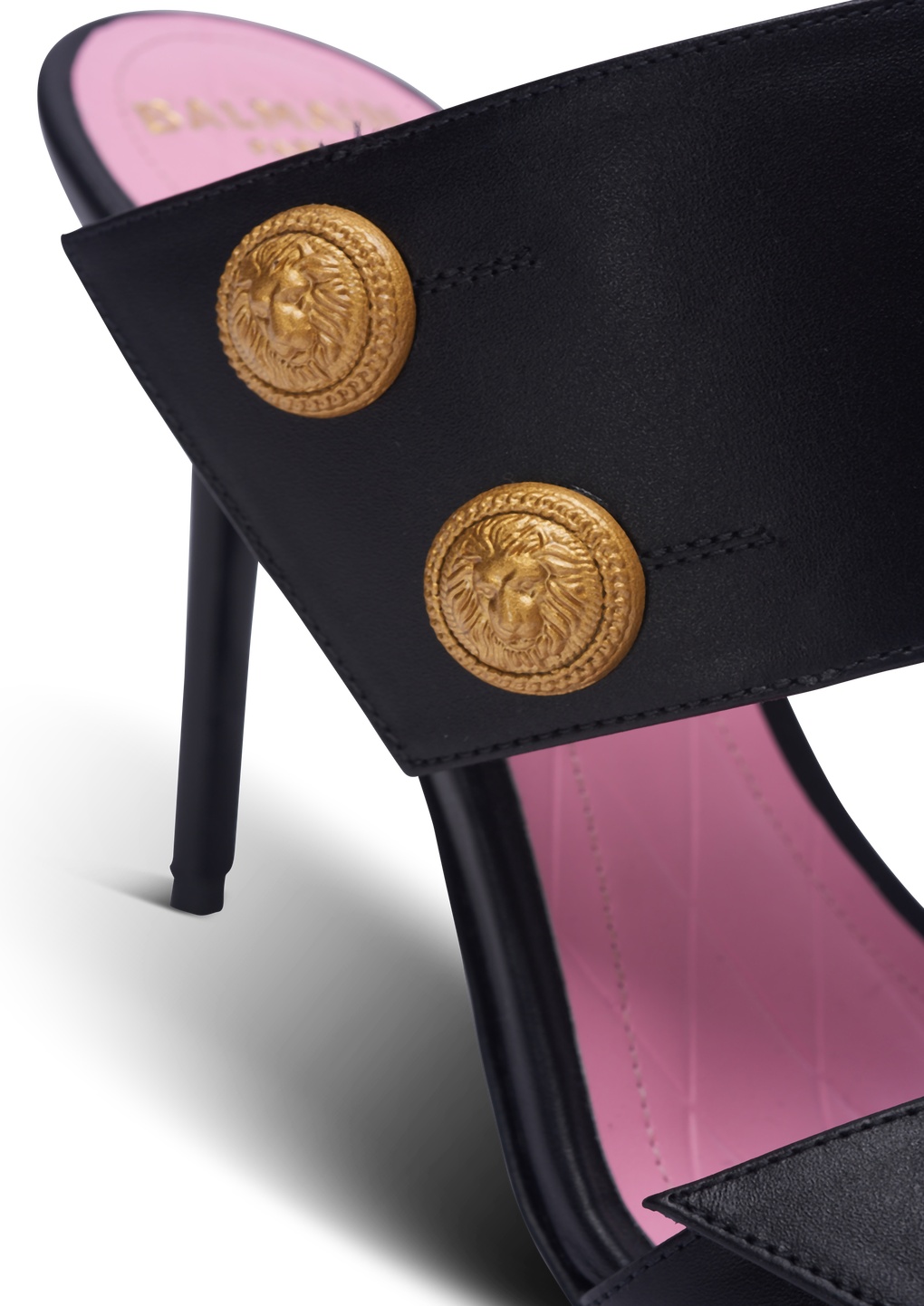 Balmain Smooth Leather Eva Mules In In Black