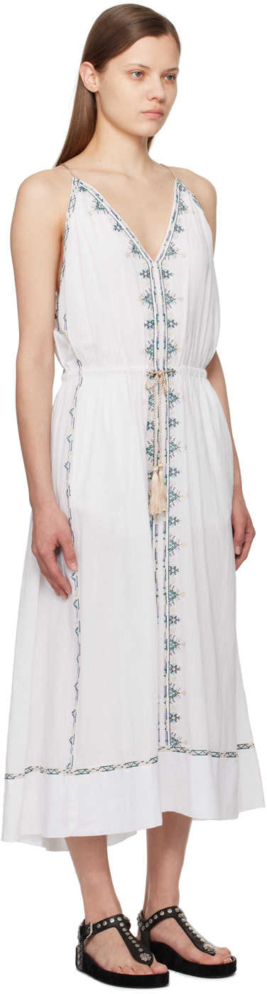 Isabel Marant Étoile Embroidered V-neck Dress In White
