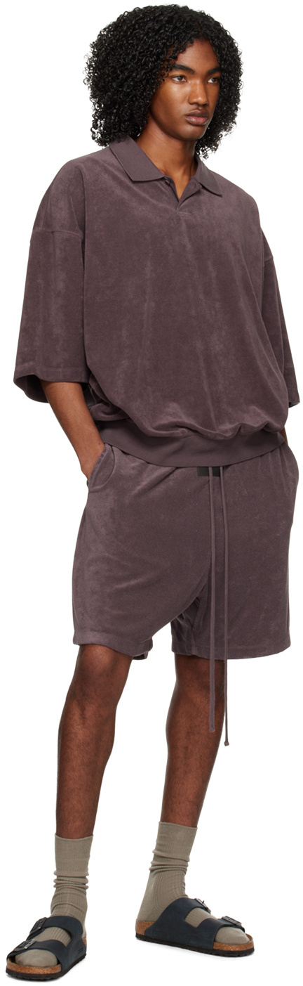Essentials Single-button Short-sleeved Polo Shirt In Black