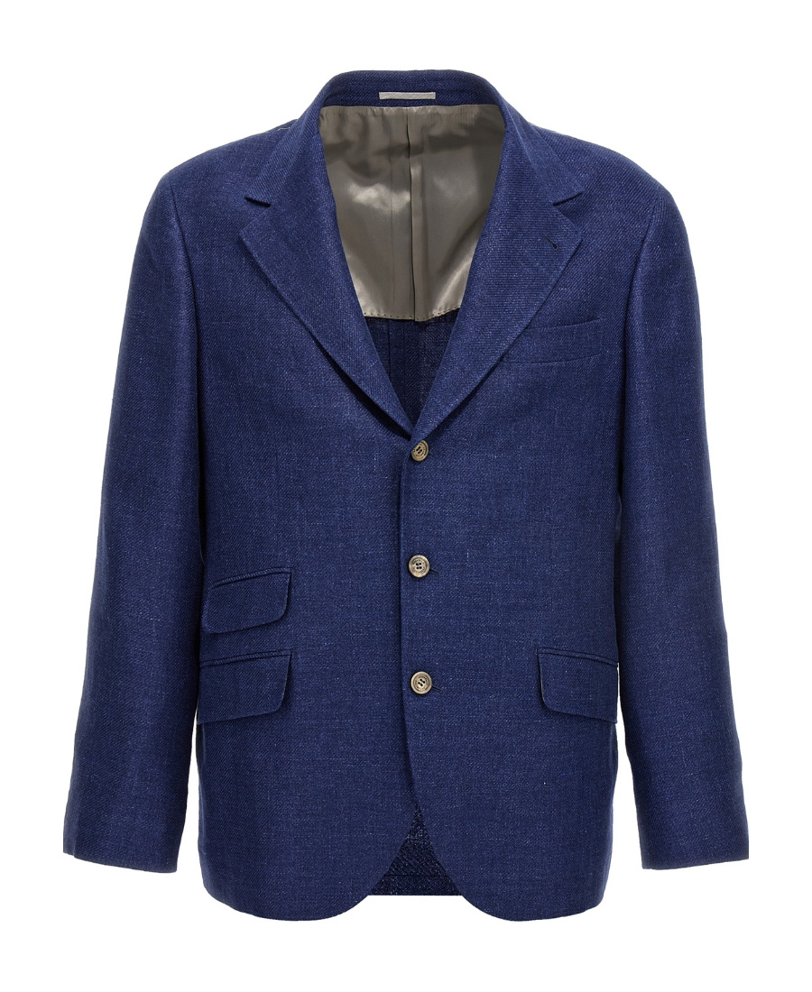 Brunello Cucinelli Single-breasted Tailored Blazer In Blue
