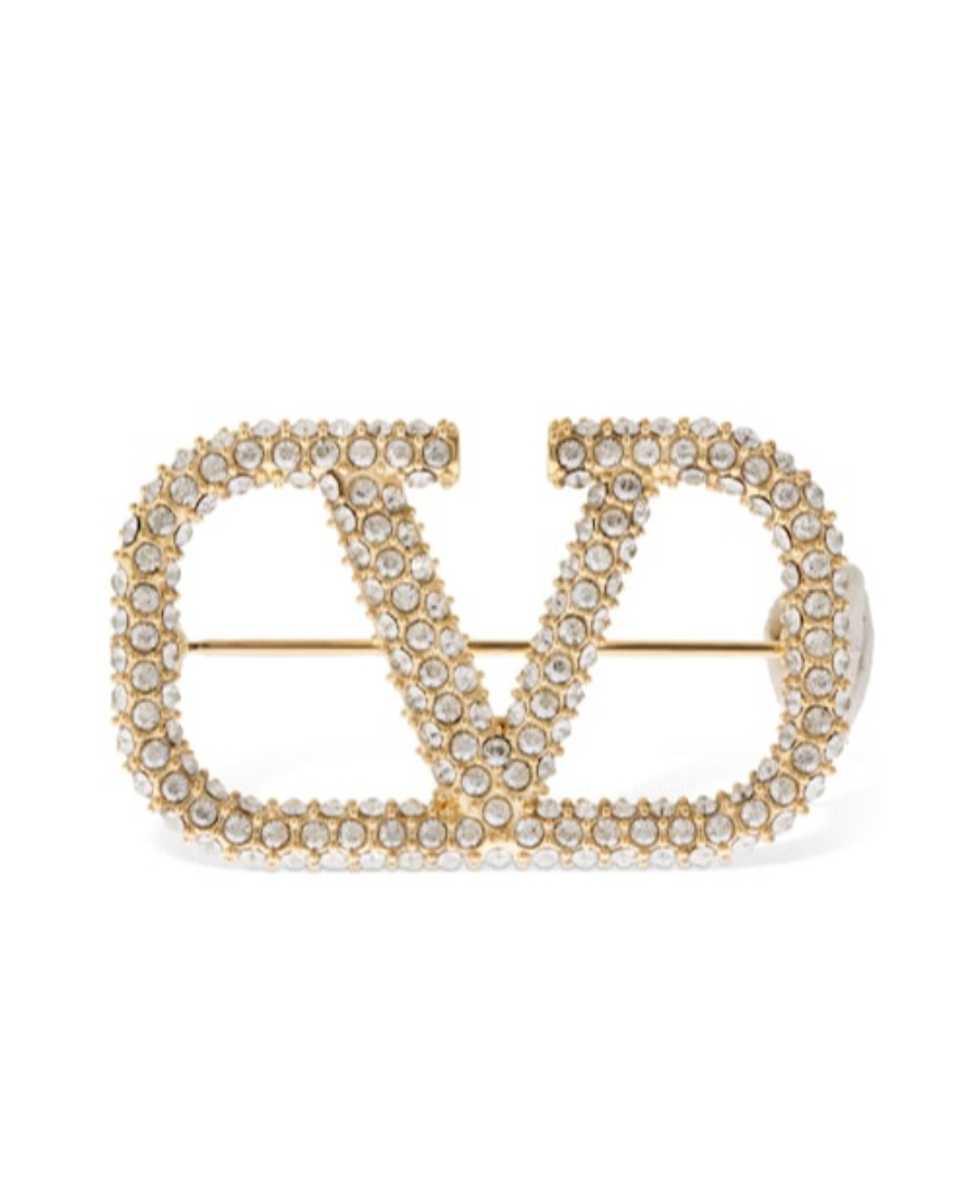 Valentino Garavani V Logo Brooch