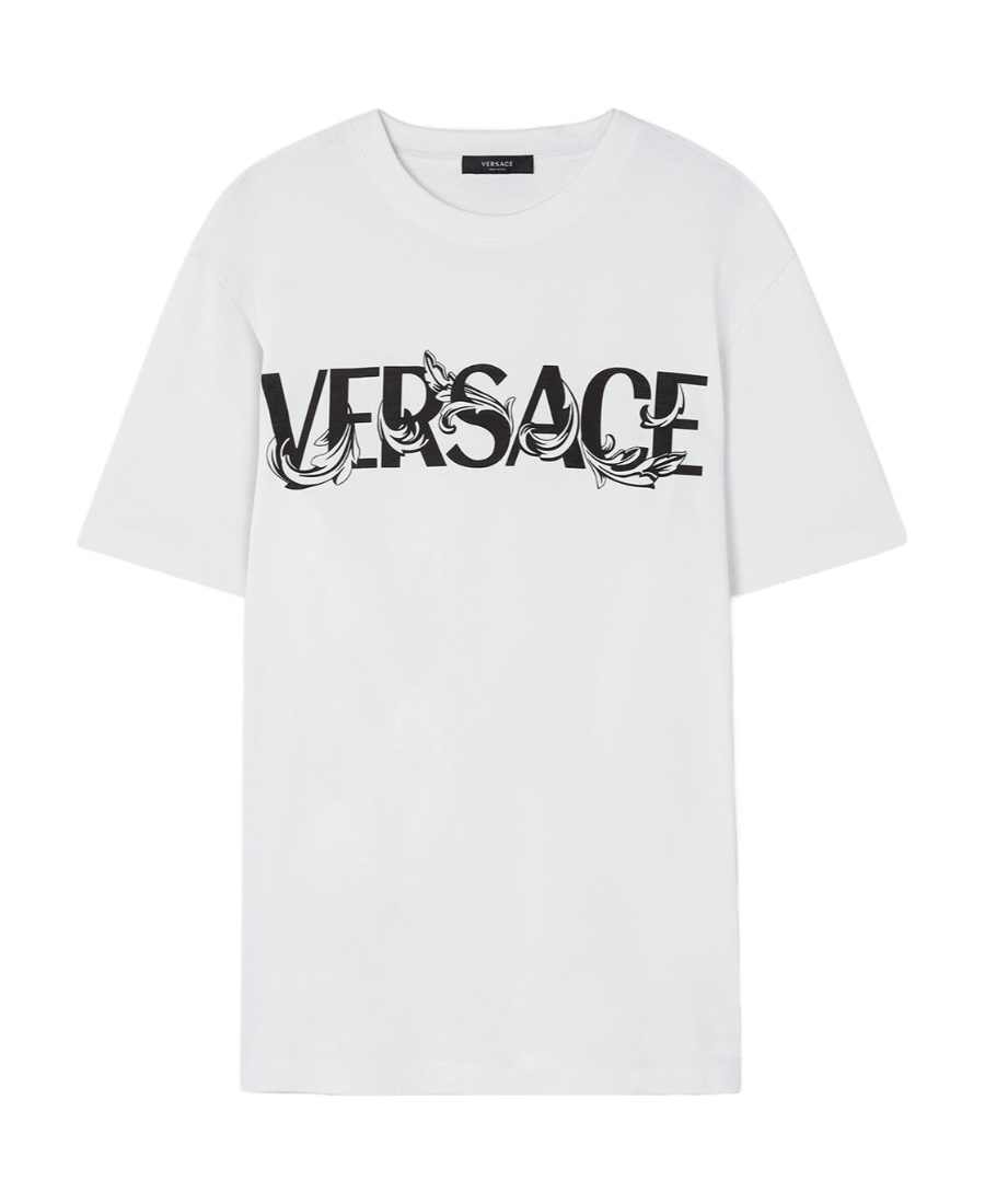 VERSACE VERSACE LOGO PRINTED CREWNECK T-SHIRT