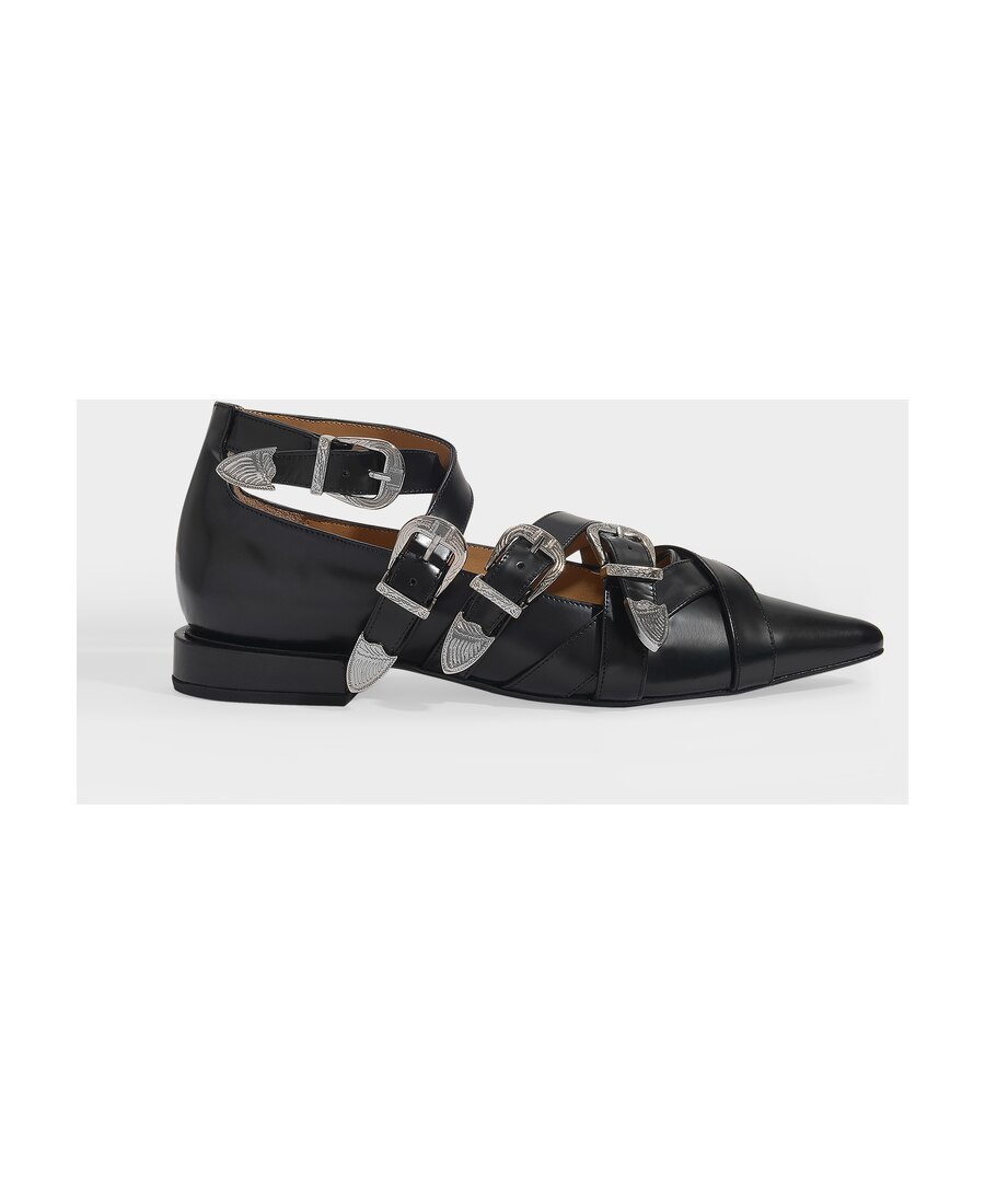 Toga Cross Strap Flat In Black