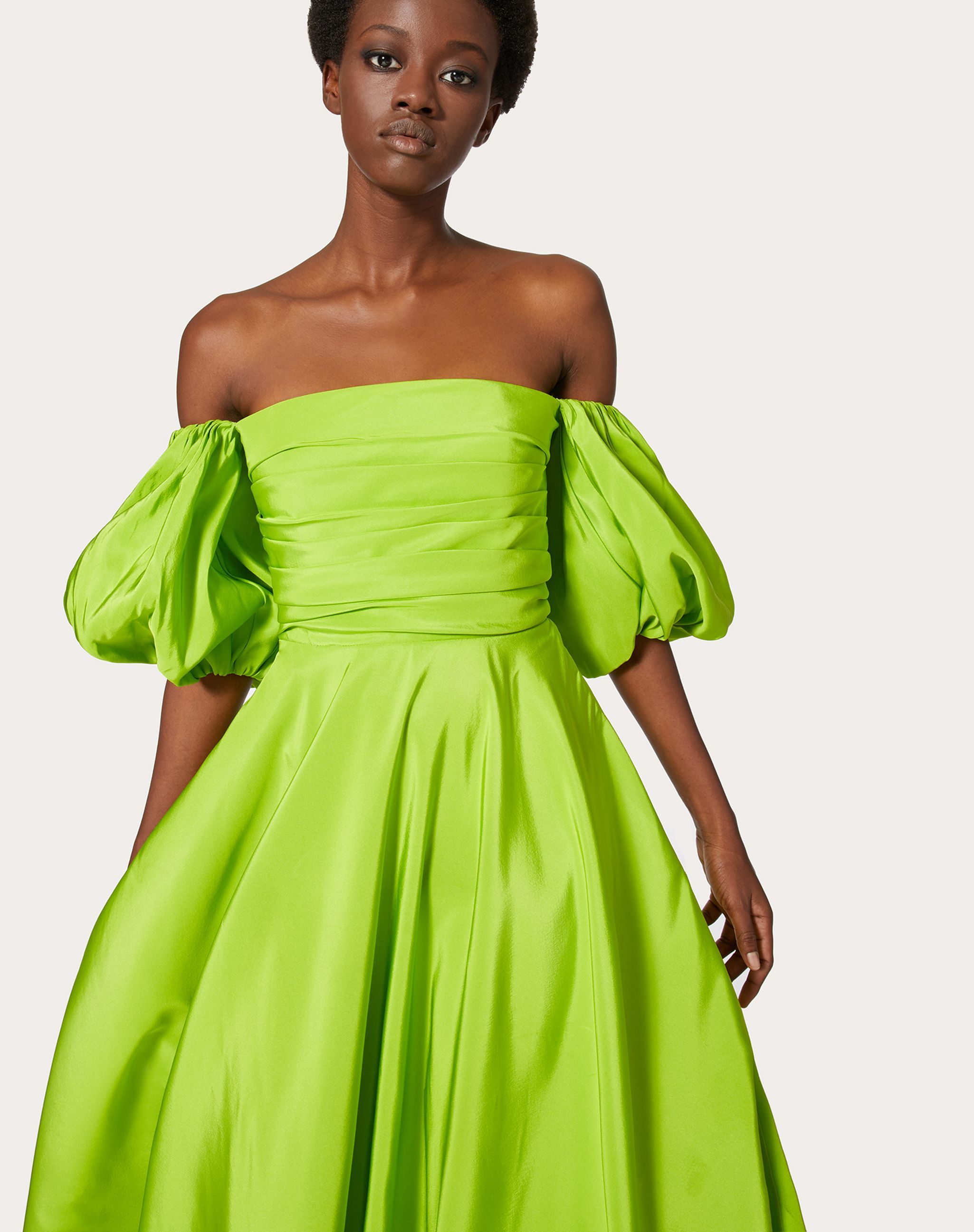 Valentino Off-shoulder Floor-lentgh Dress In Green