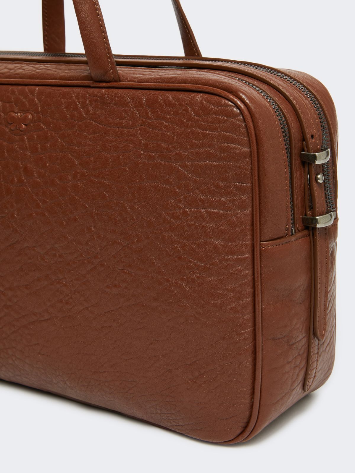 Weekend Max Mara Large Nappa Leather Boston Bag In Brown