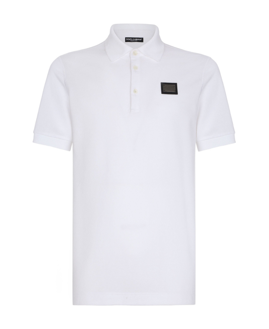Dolce & Gabbana White Collared Short Sleeves Polo Men T-shirt In White
