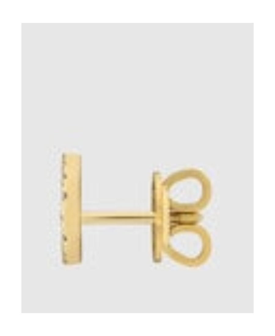 Gucci Interlocking Studs With Diamonds In Gold