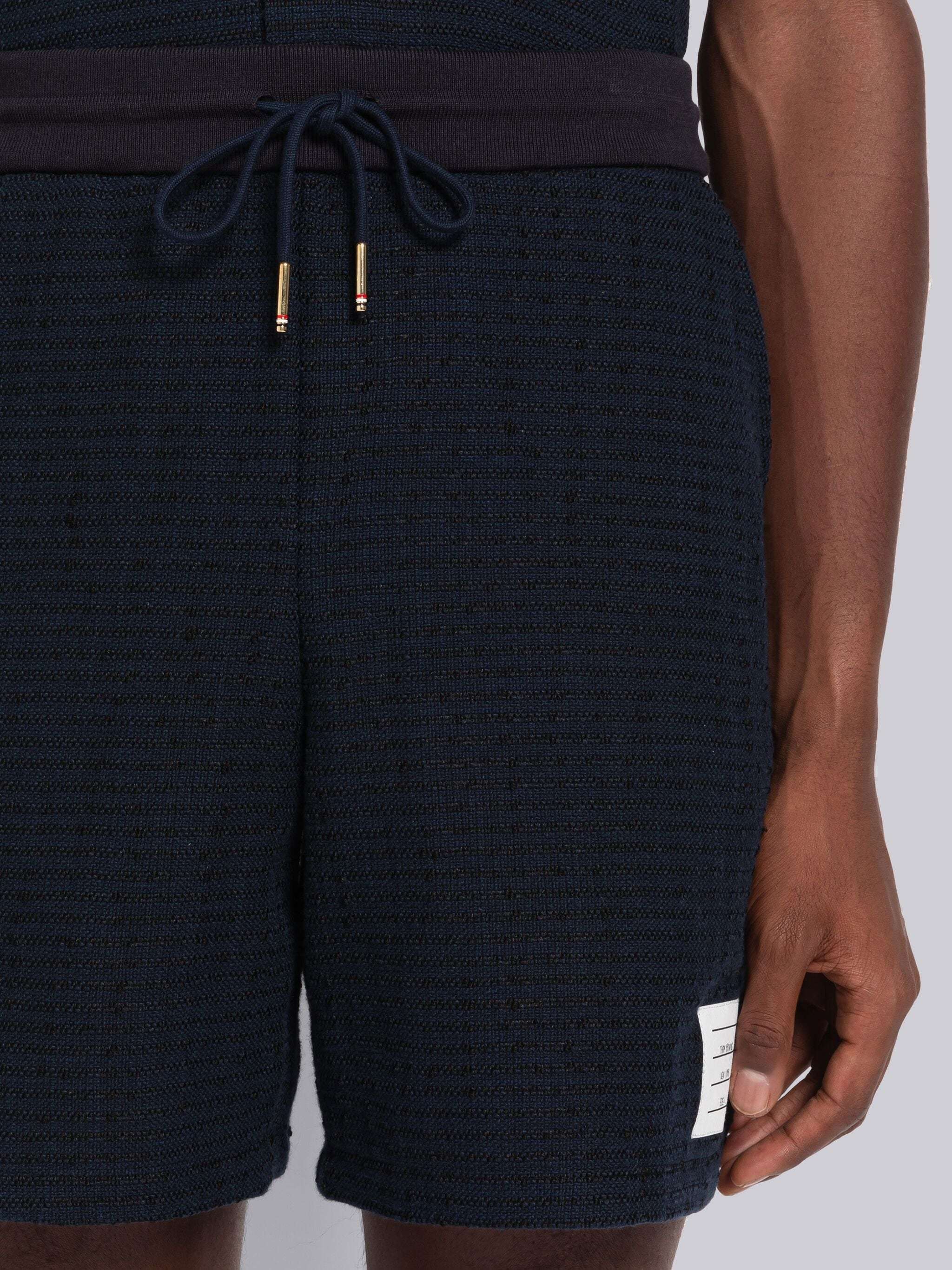 Thom Browne University Stripe-print Track Shorts In Black