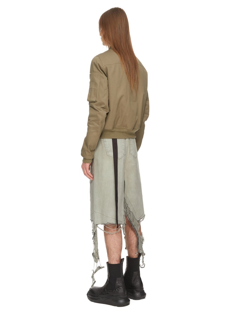 Rick Owens Drkshdw Long-sleeved Zipper Casual Jacket In Brown