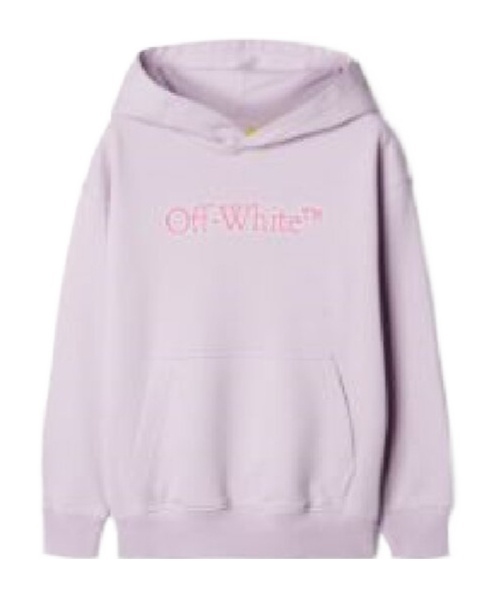 Off-white Big Bookish Cotton Hoodie In Purple