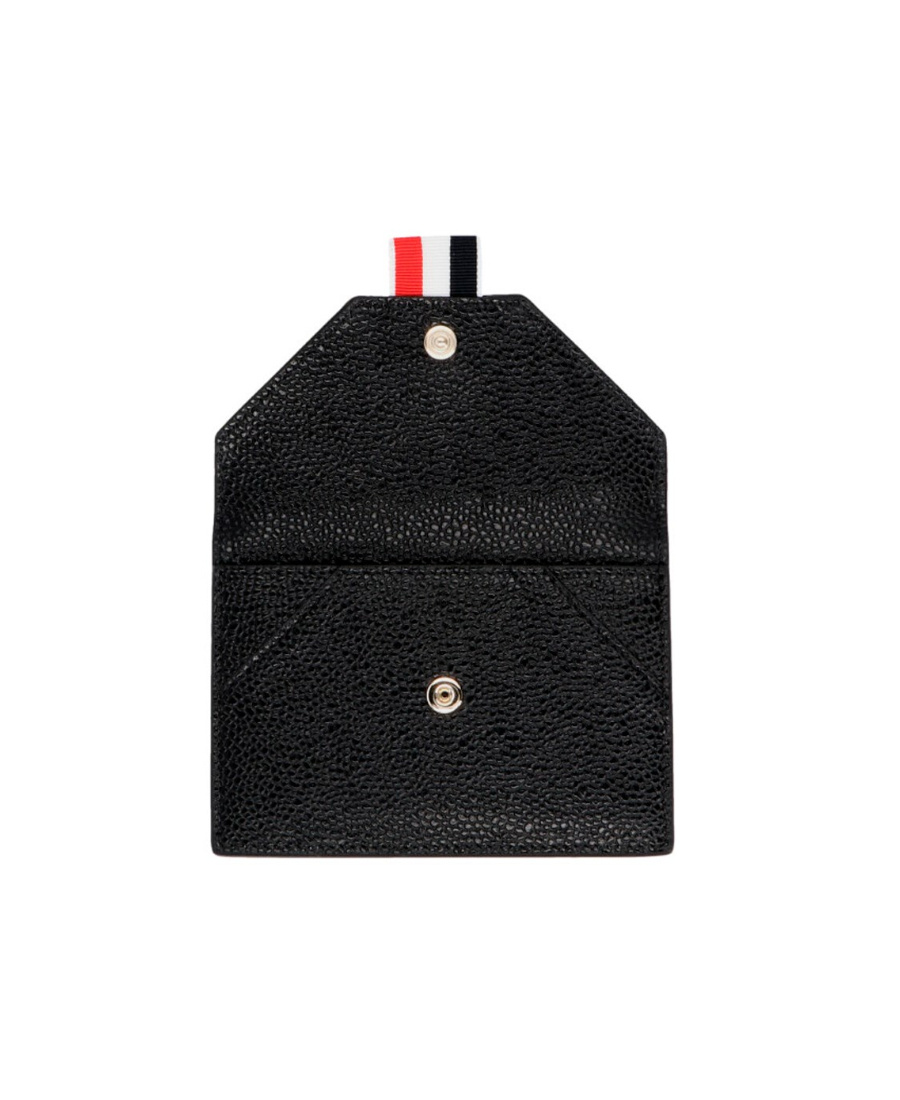 Thom Browne Rwb Stripe Compact Wallet In Black