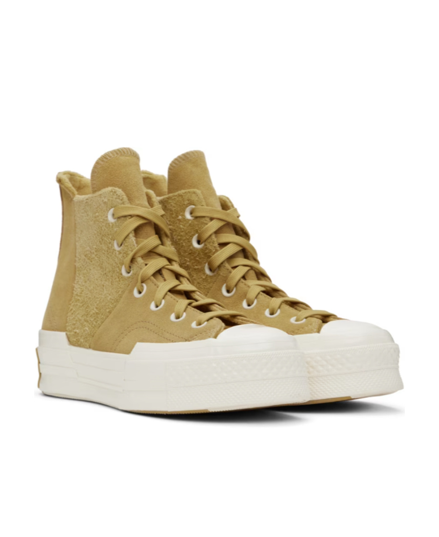 Converse Logo Affixed With High Upper Board Shoes In White