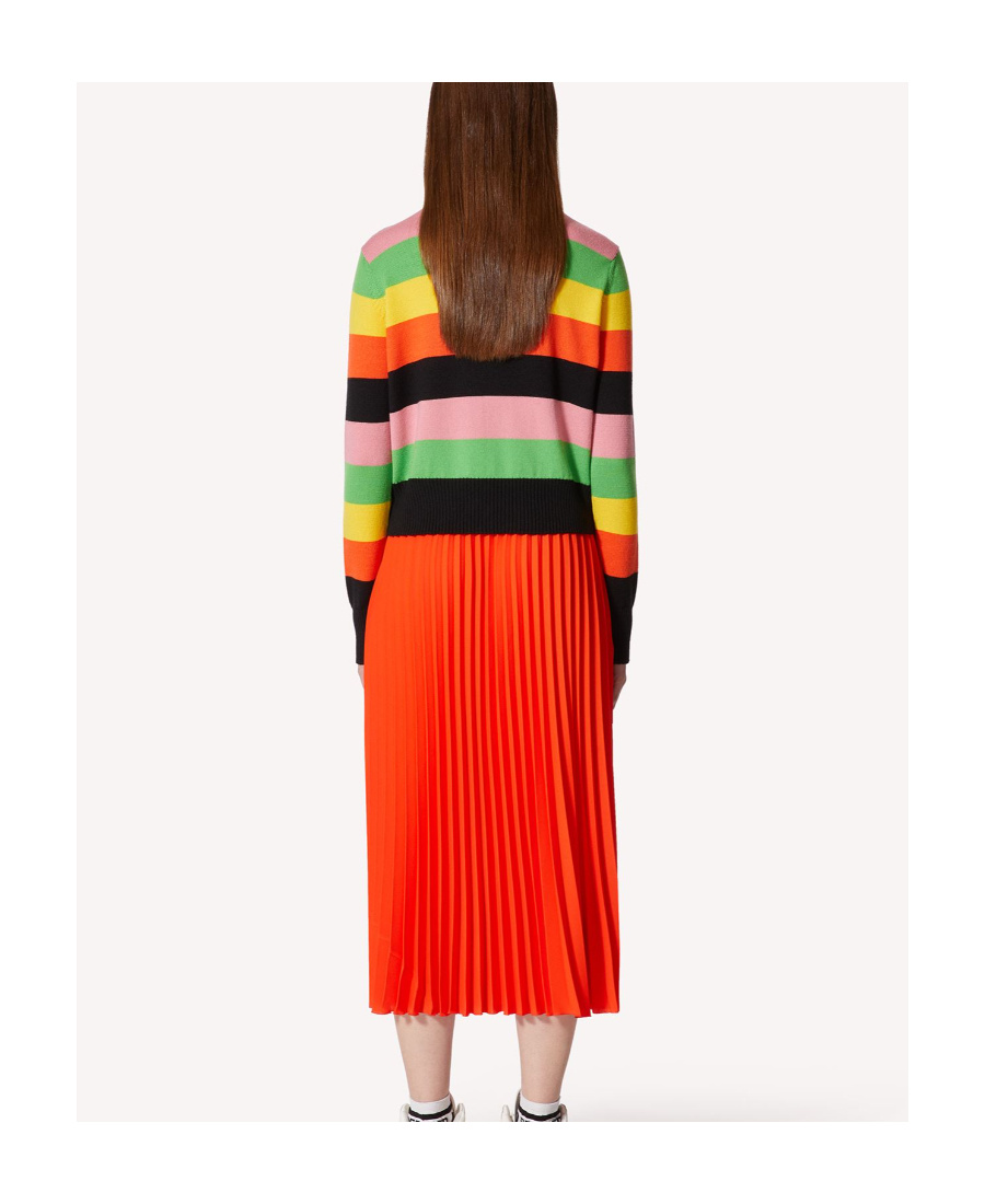 Shop Red Valentino Intarsia-knit Logo Jumper In Multicolor