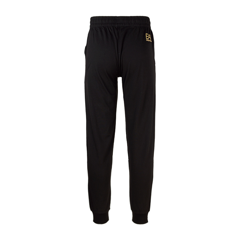 Ea7 Elastic Waist Casual Pants In Black