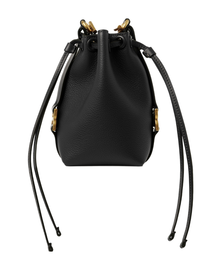 Chloé Micro Marcie Leather Bucket Bag In Black