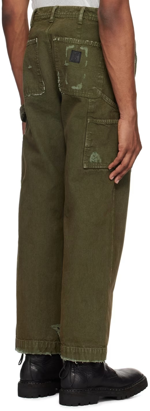 Enfants Riches Deprimes Paint Cargo Pants In Green