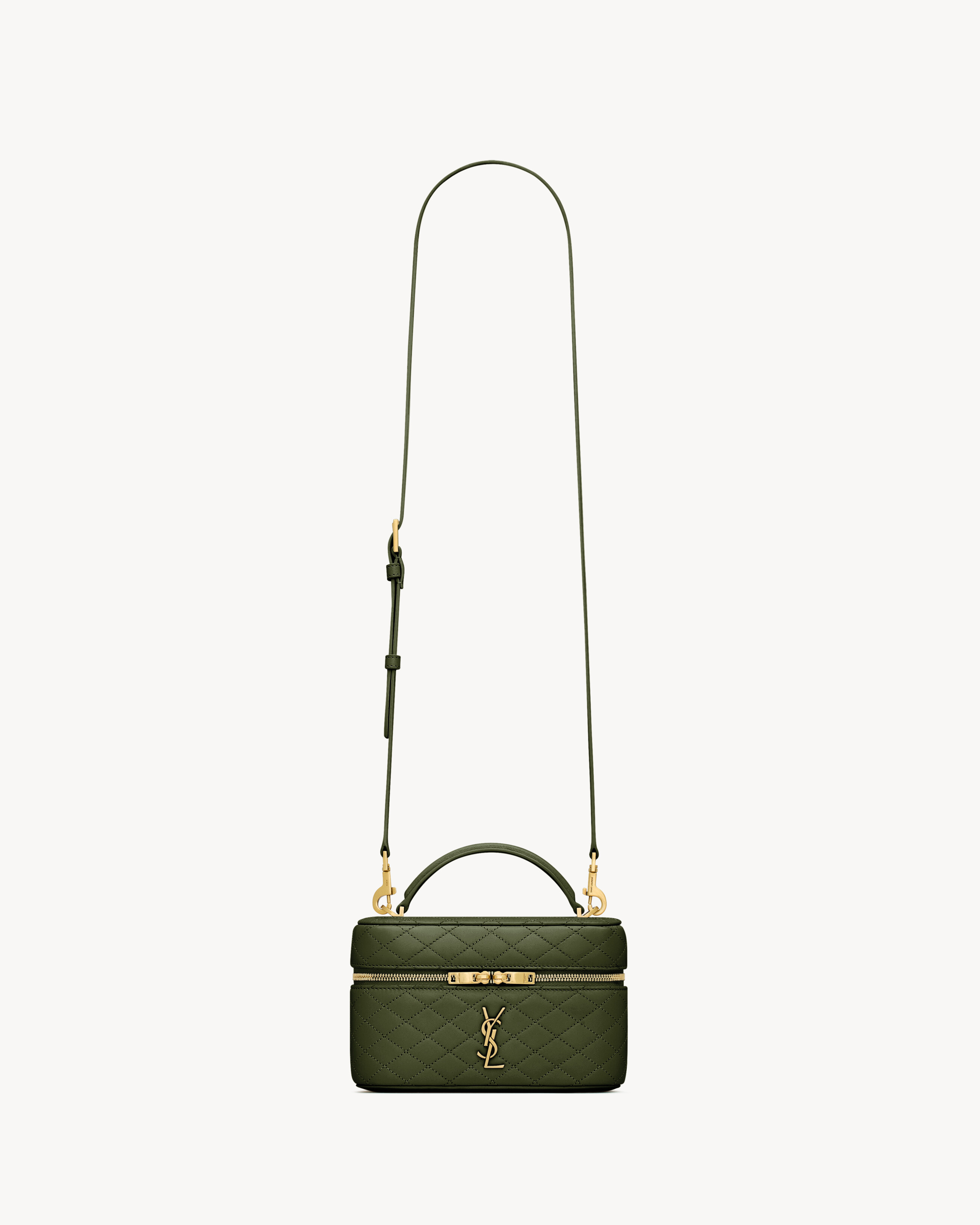 Saint Laurent Gaby Vanity Bag In Lambskin In Green