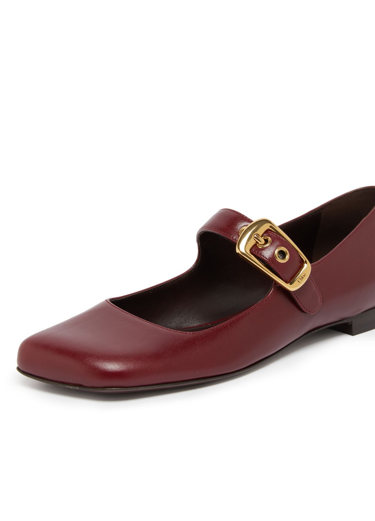 Shop Chloé Polly Square Toe Flats In Red