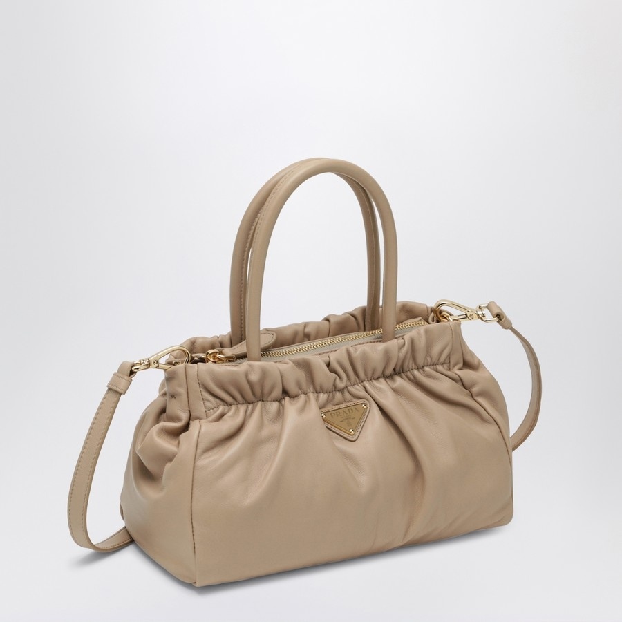 Prada Double Handle Shoulder Bag In Neutral
