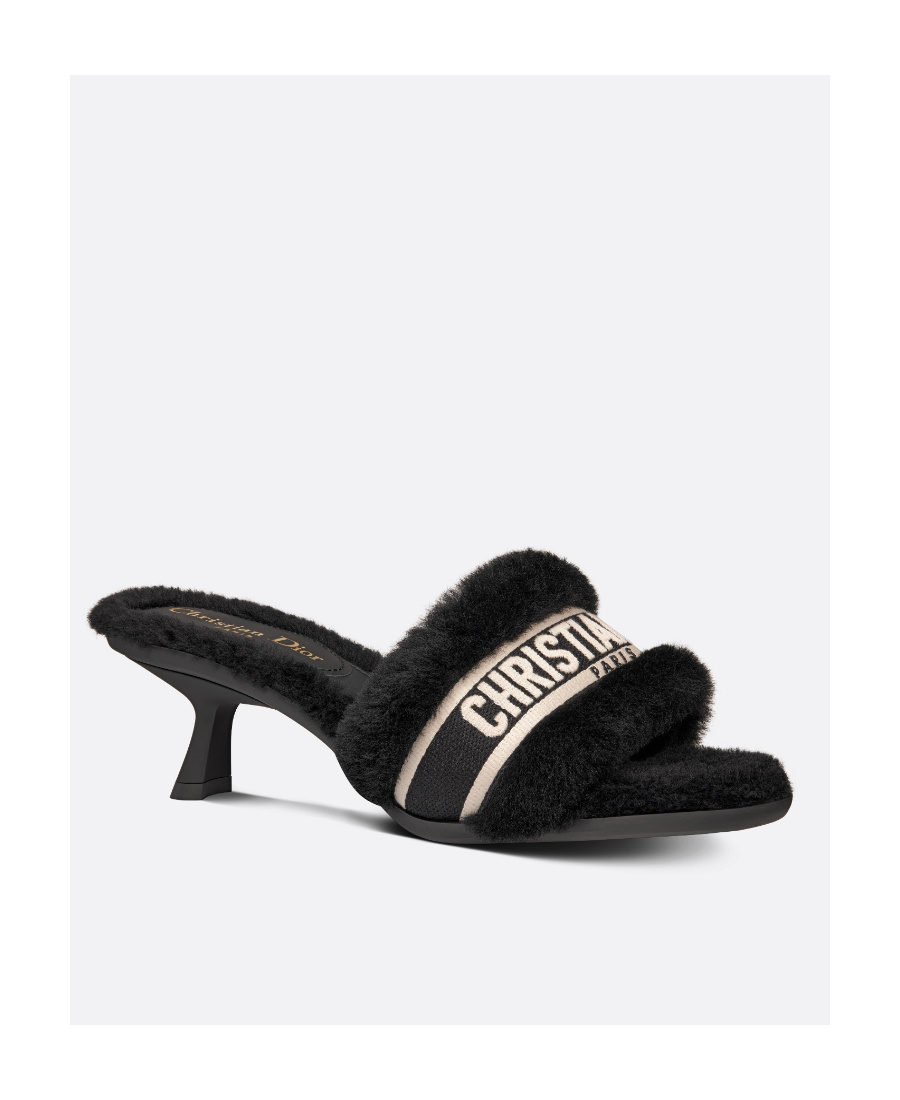 Dior Dway High Heel Slippers In Black