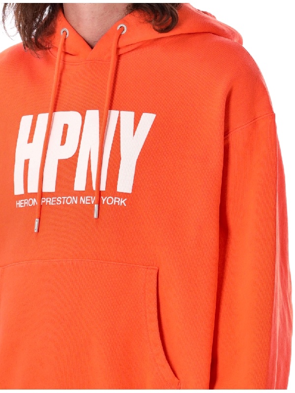 Heron Preston Logo-print Cotton Hoodie In Orange