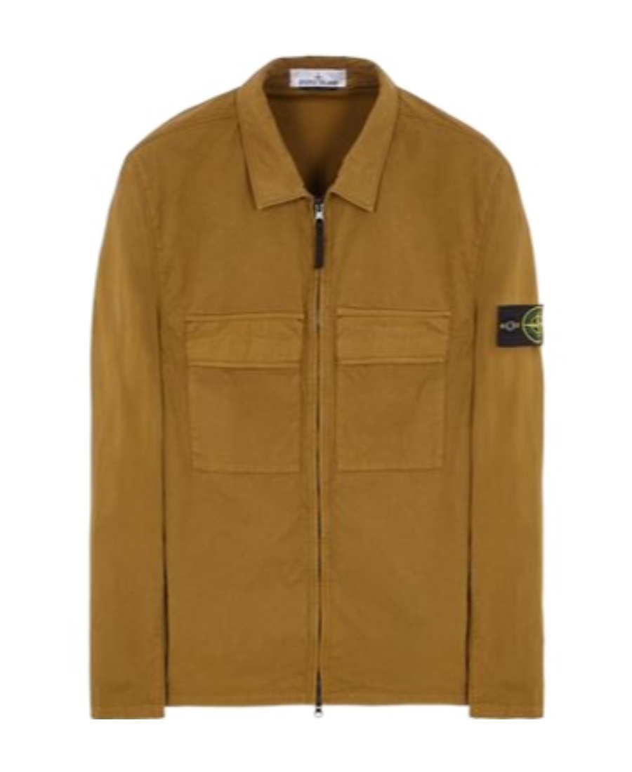 Stone Island Zipper Casual Jacket In Brown