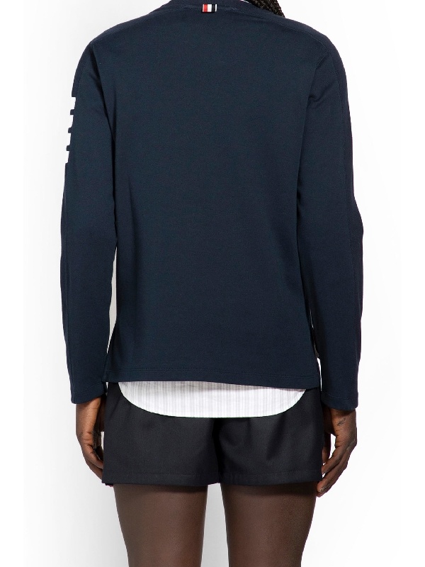 Thom Browne Four-bar Crewneck Sweatshirt In Black