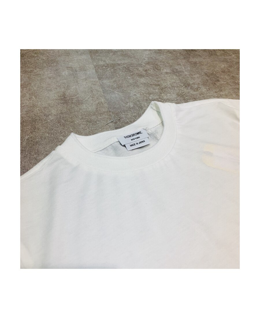 Thom Browne Side Slits Relaxed T-shirt In White