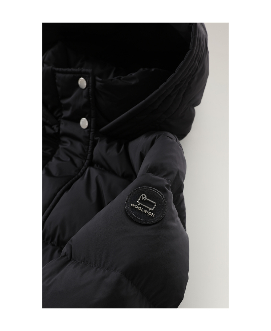 Shop Woolrich Hooded Puffer Coat In Black