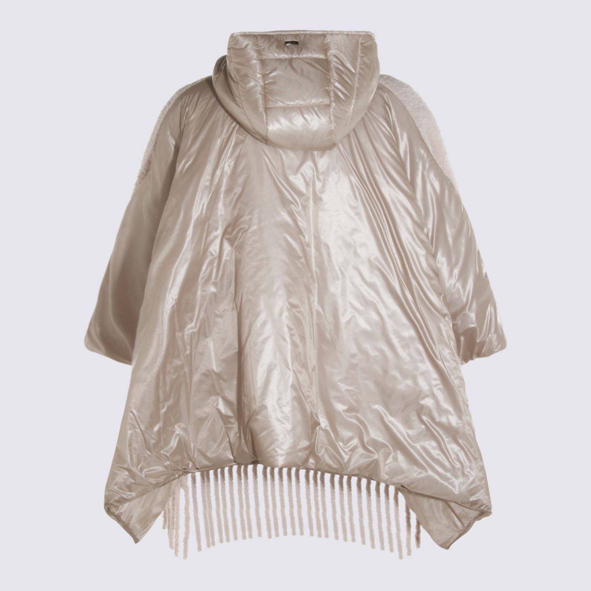 Herno Poncho Jacket In Alpaca Wool In Neutral