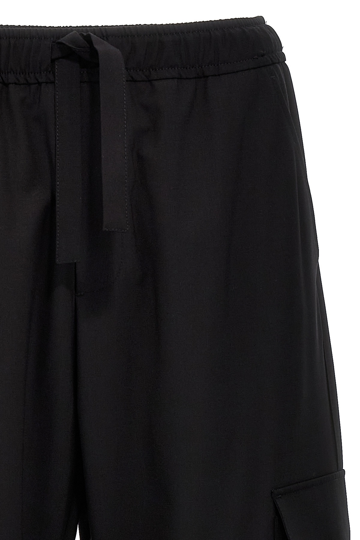 Msgm Cargo Trousers Functional Adjustable Hem In Black