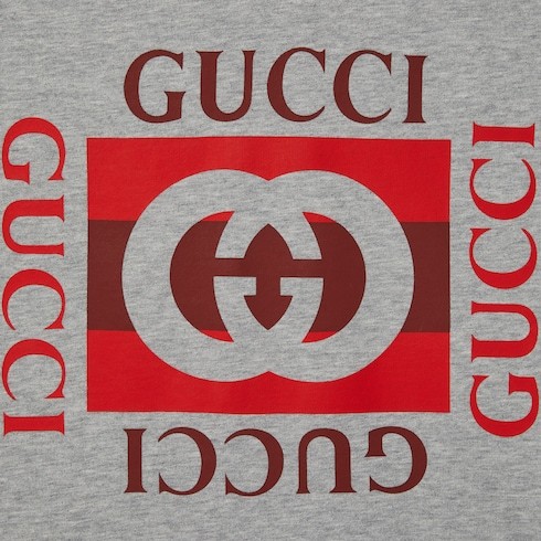 Gucci Hoodie With Dropped Shoulder And Kangaroo Pocket In Gray