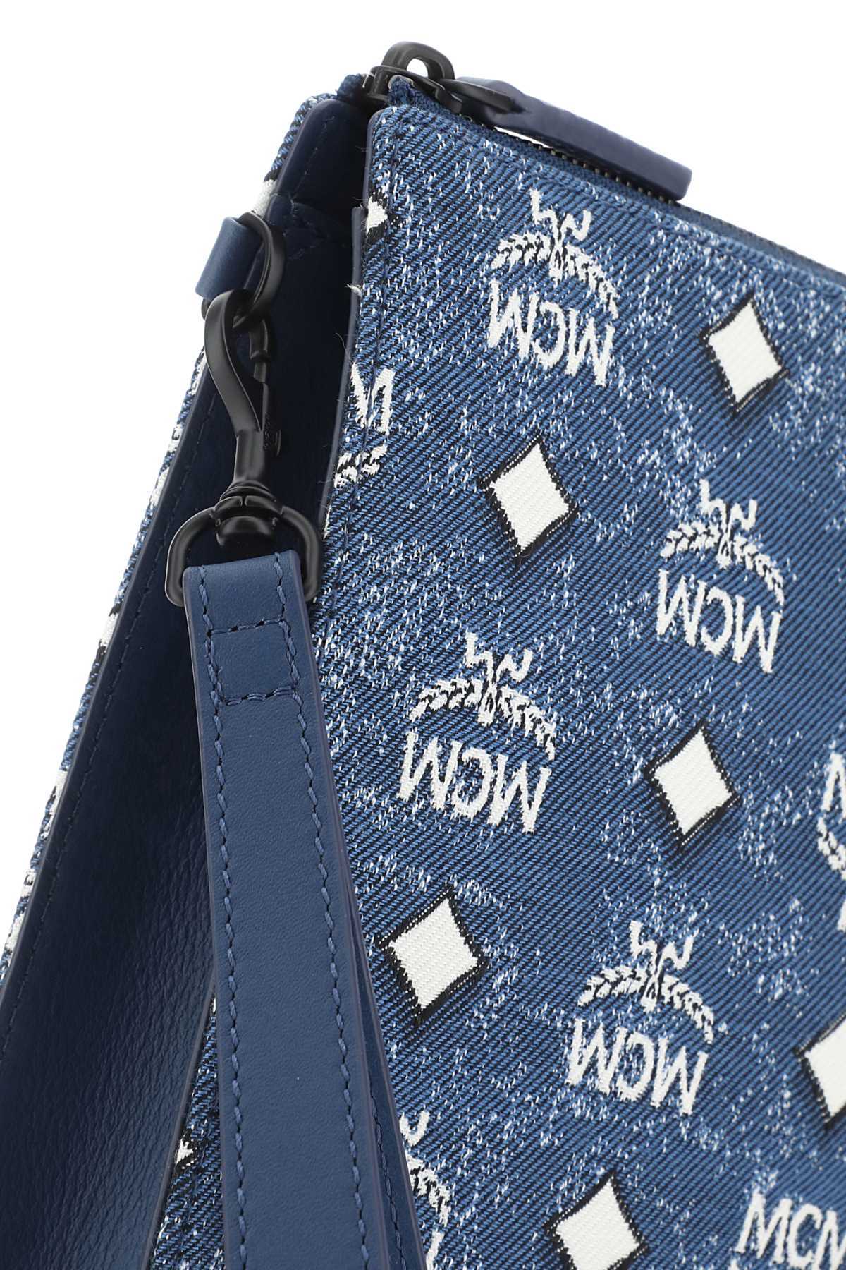 Mcm Logo Clutch In Blue