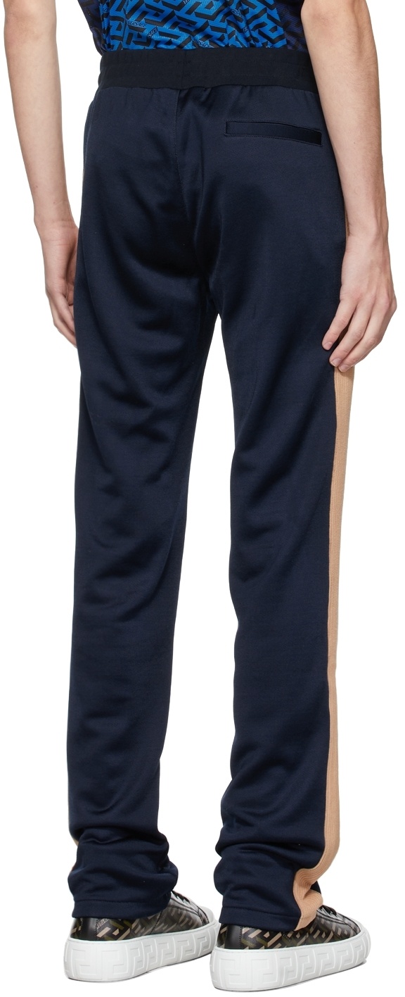 Versace Graphic-stripe Taffeta Track Pants In Black