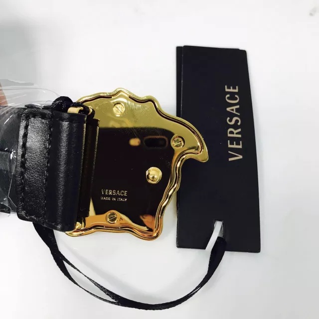Shop Versace Medusa Motif Belt In Black
