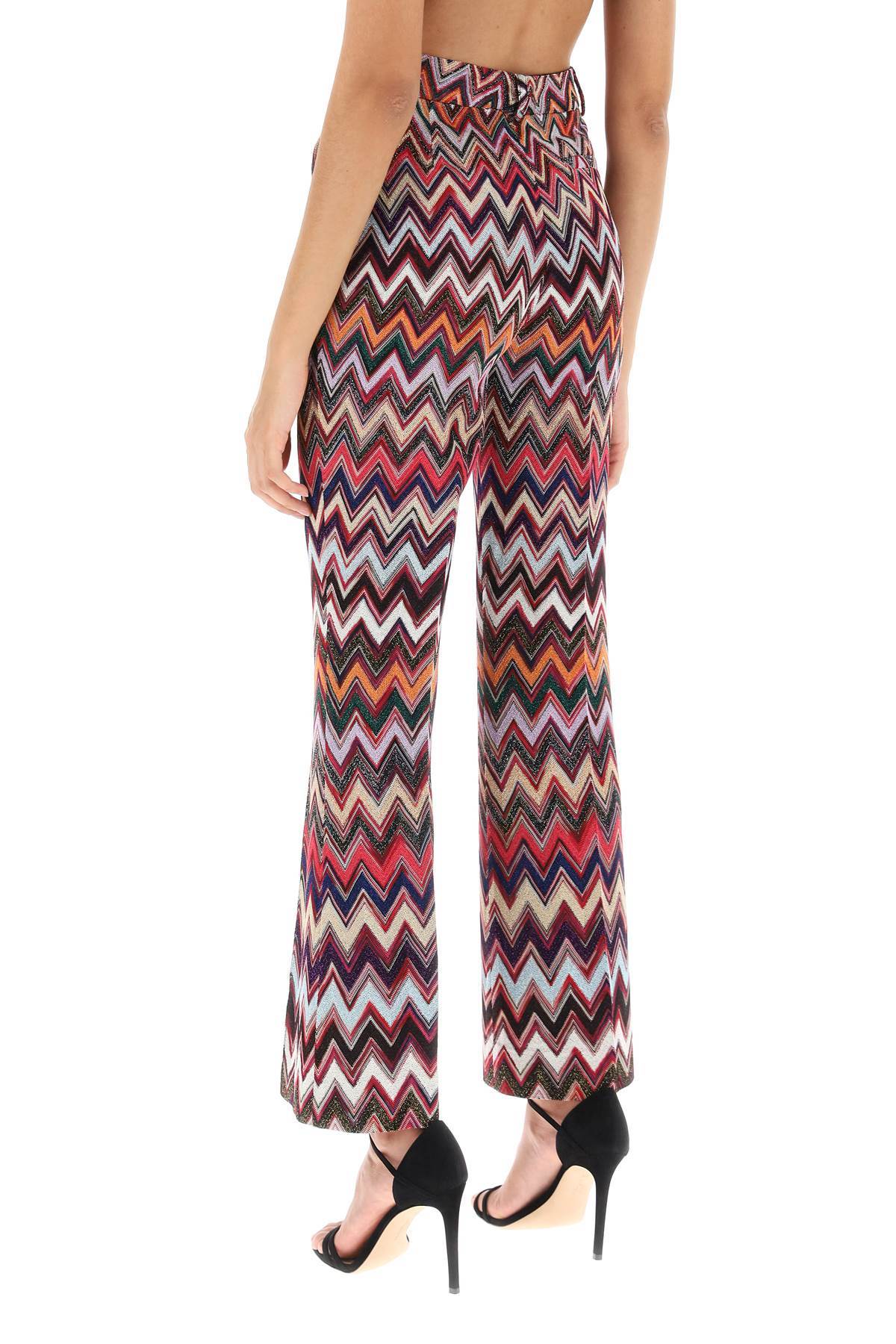 Missoni Zigzag Knitted Trousers In Multicolor