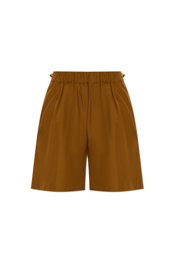 Max Mara Haway Mini Shorts With Side Drawstring In Brown