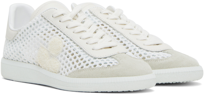 Isabel Marant Crochet-knit Panelled Low-top Sneakers In White