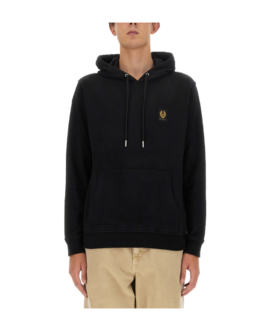 Belstaff Logo-patch Drawstring Hood In Black
