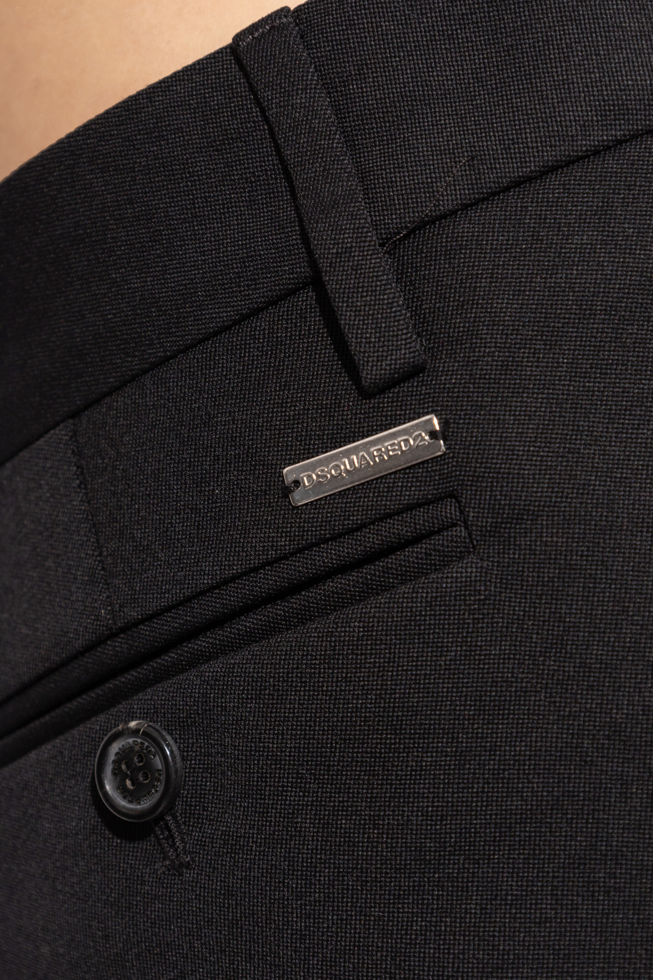 Dsquared2 Wool Mini Skirt In Black