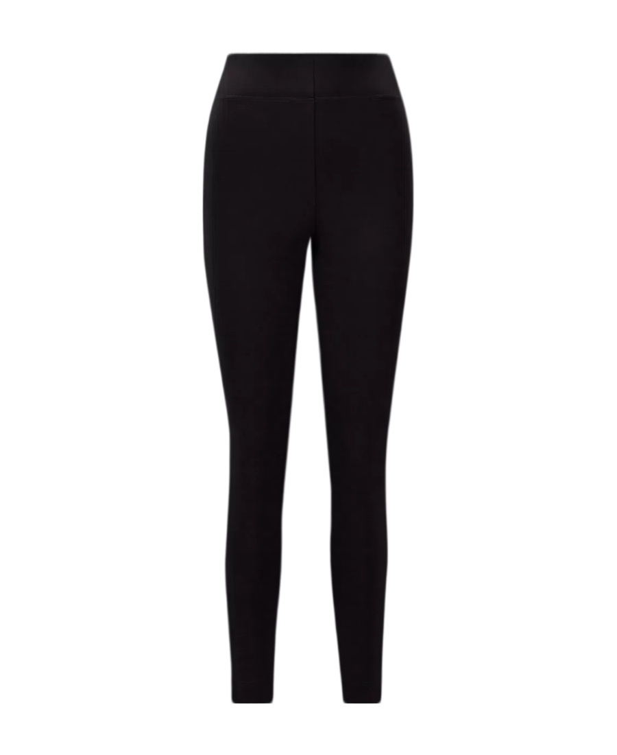 Moncler Brand-embossed Slim-fit High-rise Stretch-woven Leggings In Black
